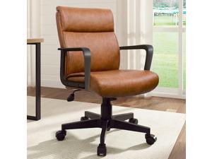 BOWTHY Executive Chair Mid Century Office Modern Chair, 55° Reclining High  Back Desk Chair with Wheels, Adjustable Office Chair, Brown Office Chair,  Swivel Chair 330lbs, Computer Chair for Adults 