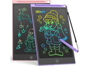 TECJOE 2 Pack 10 Inch LCD Writing Tablet for Kids Colorful Doodle Board Electronic Drawing Tablet Drawing Pads for 36YearOld Kids Gifts Pink and Purple