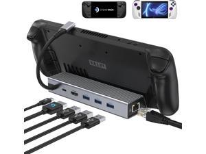 Docking Station for Steam Deck6in1 Steam Deck Dock with HDMI 20 4K60HzGigabit Ethernet 1000Mbps3 USBA 30 USB C PD Charging Port Compatible with Valve Stream Deck Hub Accessories