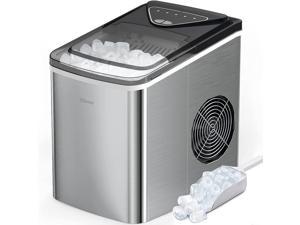 Silonn Ice Makers Countertop - 24Pcs Ice Cubes in 13 Min, 45lbs Per Day, 2  Ways to Add Water, Auto Self-Cleaning, Stainless Steel Ice Machine for Home