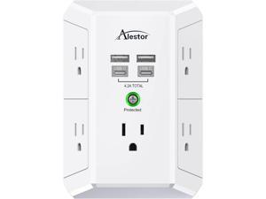 Surge Protector, Outlet Extender with Night Light, Addtam 5-Outlet Splitter  and 4 USB Ports(1 USB C), USB Wall Charger Power Strip, Multi Plug Outlet  for Home, Office, School, ETL Listed 