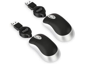 2Pack Mini Wired USB Mouse EEEKit Retractable Cable Optical USB Mini Mouse Compact USB Mouse for Kids Travel Mini Mouse for Laptop Apple Mac HP Dell Lenovo Thinkpad Sony Asus Acer Tablet PC Laptop
