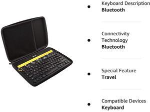 Aproca Hard Travel Storage Case for Logitech K480 Bluetooth MultiDevice Keyboard Black