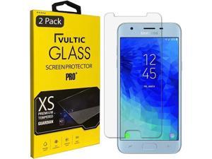 Vultic 2 Pack Screen Protector for Samsung Galaxy J3 2018 Case Friendly Tempered Glass Film Cover