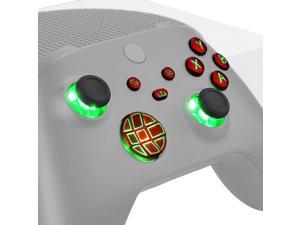 eXtremeRate MultiColors Luminated Dpad Thumbsticks Start Back Sync ABXY Buttons for Xbox Series XS Controller Scarlet Red Classical Symbols Buttons DTF LED Kit for Xbox Core Controller