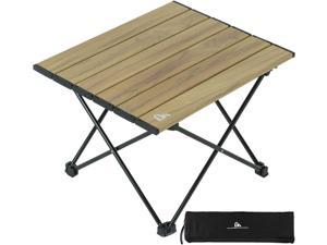 iClimb Ultralight Compact Camping Folding Table with Carry Bag Two Size Nature  S