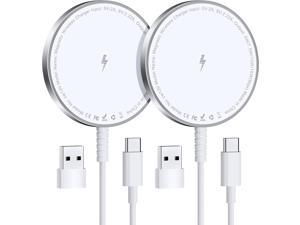 Magnetic Wireless Charger for iPhone MagSafe Charger Fast Charging Pad 2 Pack for iPhone 14 13 12 Pro Max Plus  Airpods 2 3 Pro No Adapter