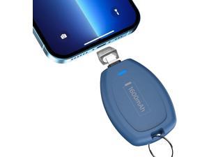 TQTHL Keychain Portable Charger iPhone Mini Power Emergency Pod Power Bank Battery Pack Key Ring Cell Phone Charger Compatible with iPhone 141312118 766S5XXRXS Max Pro Max Blue