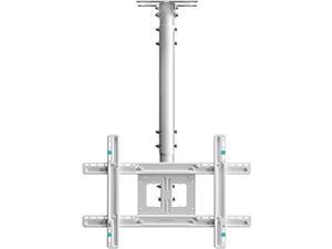 ONKRON Ceiling TV Mount Hanging Height Adjustable TV Bracket  Drop Down TV Mount  Full Motion Pole TV Mount for 32 to 80 Inch LED LCD OLED 4K TVs Flat Screens up to 150 lbs N1L White
