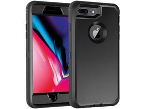 for iPhone 8 Plus Case iPhone 7 Plus Case with Screen Protector Shockproof Dropproof DustProof 3 in 1 Heavy Duty Protection Phone Cover for Apple iPhone 8 Plus  7 Plus 55 Black