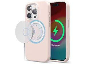 elago Magnetic Silicone Case Compatible with iPhone 15 Pro Case 61 Inch Compatible with All MagSafe Accessories  Builtin Magnets Soft Grip Silicone Shockproof Lovely Pink