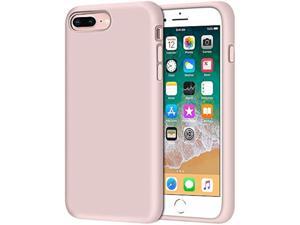 Anuck iPhone 8 Plus Case iPhone 7 Plus Case Soft Silicone Gel Rubber Bumper Case Microfiber Lining Hard Shell Shockproof FullBody Protective Case Cover for iPhone 7 Plus 8 Plus 55  Pink Sand