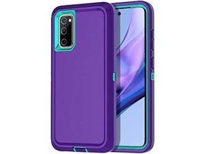 IHONVA for Galaxy S20 FE 5G Case Shockproof 3 in 1 Full Body Protection Without Screen Protection Rugged Heavy Duty Durable Cover Case for Samsung Galaxy S20 FE 5G 65 inch 2020PurpleGreen