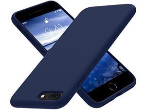 OTOFLY for iPhone 8 Plus CaseiPhone 7 Plus Case Silky and Soft Touch Series Premium Soft Silicone Rubber FullBody Protective Bumper Case Compatible with iPhone 78 Plus Navy Blue