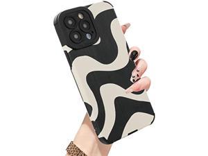 MZELQ for iPhone 13 Pro Max Case Cute Pattern Wave iPhone 13 Pro Max Case Screen Protector Camera Protection Lens Shockproof Phone Case for Girls Women