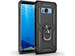 Military Grade Drop Impact for Samsung Galaxy S8 Plus CaseGalaxy S8 62 inch 360 Metal Rotating Ring Kickstand Holder Builtin Magnetic Car Mount Armor Case for Galaxy S8 Phone Case Black