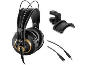 AKG K 240 Studio Professional SemiOpen Stereo Headphones with Auray Headphone Holder and 25 Extension Cable