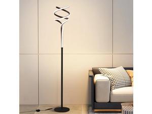 VONLUCE Gold Floor Lamp for Living Room, Modern Brass Floor Lamp 64'' Tall  Standing Light w/ E26 Bulbs & Foot Switch, Industrial Standing Lamp for
