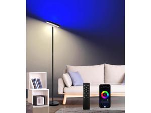 Torchlet LED Standing Lamp with Remote Control, Adjustable Color  Temperature and Brightness, Modern Floor Lamp with Fabric Shade for  Bedroom, Living Room 