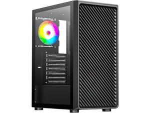 Raidmax Vector V211 Gaming Chassis - Pre-Installed 4X Static RGB Color Fans, Supports 240mm Water Cooler and 310mm GPUs, Full Size Tempered Glass (Black)