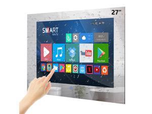 Haocrown 27 Inch Bathroom TV Waterproof Smart Mirror Touch Screen Android 11 Television 500 cd High Brightness Full HD 1080P Builtin 24G5G WiFi Bluetooth ATSC Tuner 864GB 2023