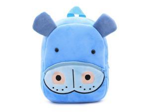 Anykidz 3D Blue Hippo School Backpack Cute Animal With Cartoon Designs Children Toddler Plush Bag For Baby Girls and Boys