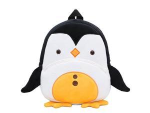 Anykidz 3D Black Penguin School Backpack Cute Animal With Cartoon Designs Children Toddler Plush Bag For Baby Girls and Boys