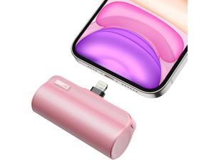 iWALK Small Portable Charger for iPhone with Built in Cable 3350mAh UltraCompact Power Bank Mini Battery Pack Charger Compatible with iPhone 141313 Pro1212 Pro11XRXSX876Pink