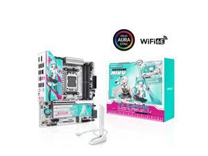 ASUS TX GAMING B850M WIFI S-HATSUNE MIKU AMD AM5 mATX Motherboard, PCIe 5.0, WiFi 6E, three M.2slots, SATA interface, M.2 interface (NVMe protocol),Aura Sync