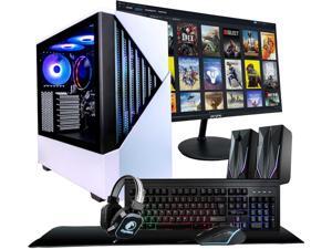 Periphio Castle Gaming PC Computer - Complete Battlestation Bundle | AMD Ryzen 5 5600G, Radeon Vega 7 Graphics, 1TB NVMe Solid State, 16GB DDR4 RAM, Windows 11, NEW 24" Monitor