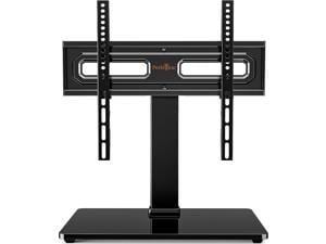 Perlegear Universal Swivel TV Stand for 3260 Inch LCDLEDOLED TVs up to 88 lbs Tabletop TV Mount Stand with Tempered Glass Base Height Adjustable TV Base with Tilt Max VESA 400x400mm