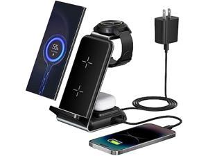 Wireless Charging Station for Samsung  Fast Charging Wireless Charger for Galaxy S23 UltraS23S23Z FlipFold 543iphoneAndroid Phones Galaxy Watch 65 Pro543  Budswith 30W PD Adapter