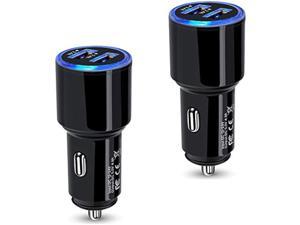 USB Car Charger 2Pack 48A Fast Charging Dual Port USB Cigarette Lighter Adapter for iPhone 14 13 12 11 Pro Max SE XR X 8 7 6 iPad Samsung Galaxy S22 S21 S20 S10 S9 S8 S7 A10E A51AndroidKindle