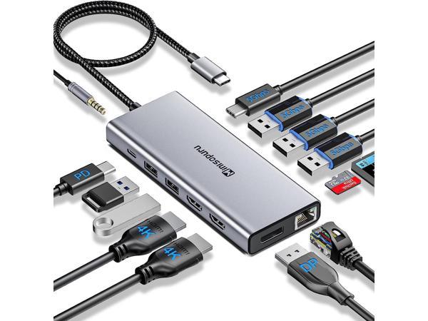 Minisopuru USB C to USB Hub, 7 in 1 USB C Hub Multiport Adapter with 3 USB3. 0,4K HDMI,100W Charging, SD &TF, USB-C Hub USB C Dongle for MacBook  Pro/Air, Surface, XPS, iPad