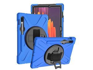 KIQ Shield Series for Samsung Galaxy Tab S7 FE Case Galaxy Tab S8 Plus Case Heavy Duty Shockproof Case wS Pen Holder for Samsung Tab S7 fe 5G case 124 Inch 2020 SM T970 X800 T730  Blue