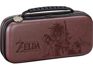 Officially Licensed Nintendo Switch Deluxe Zelda Link Travel Case  Premium Hard Case Made with Koskin Saddle Leather Embossed with Zelda Breath of The Wild Art 2 Game Cases