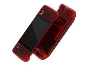 eXtremeRate Clear Red Custom Faceplate Back Plate Shell for Steam Deck Handheld Console Replacement Housing Case DIY Full Set Shell with Buttons for Steam Deck Console  Console NOT Included