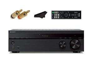 Sony STRDH190  Home Stereo Receiver 2 Channel Phono Inputs 4 Audio Inputs 35 Millimeter Input Bluetooth with 2 Kwalicable Closed Screw 24k Gold Plated Speaker Banana Plugs Cleaning Cloth