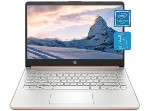 HP 14 Laptop Intel Celeron N4020 32GB RAM 64 GB eMMC Storage 14inch HD Touchscreen Win11 Thin  Portable 4K Graphics One Year of Microsoft 365 Rose Gold WGaLiMu