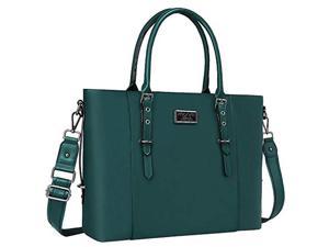 MOSISO PU Leather Laptop Tote Bag for Women 1516 inch Deep Teal