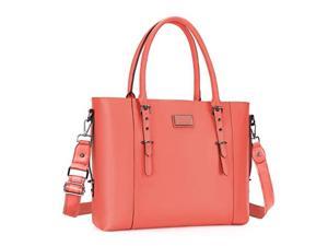 MOSISO PU Leather Laptop Tote Bag for Women 1516 inch Living Coral