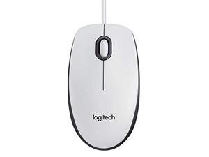 Logitech M100 Wired USB Mouse 3Buttons 1000 DPI Optical Tracking Ambidextrous PCMacLaptop  LightWhite