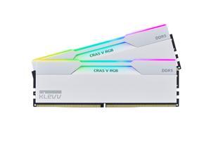 KLEVV CRAS V RGB DDR5 32GB (2x16GB) 6000MHz CL30 1.35V Gaming Desktop Ram Memory SK Hynix Chip XMP 3.0 / AMD EXPO Ready - White (KD5AGUA80-60A300J)