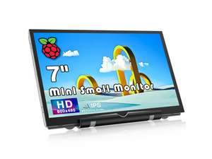 HAMTYSAN Raspberry Pi Mini Screen Monitor, 7 Inch Screen 800x480 HDMI Small Monitor IPS LCD Screen Display for Raspberry Pi 400/4/3/Zero/Jetson Nano/Orange Pi/Win11/10/8/7, No-Touch