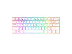 RK ROYAL KLUDGE RK61 Tri-mode BT5.0/2.4G/USB Mechanical Keyboard 60% 61 Keys RGB Hot-swappable Bluetooth Wireless Gamer Keyboard Red Switch White