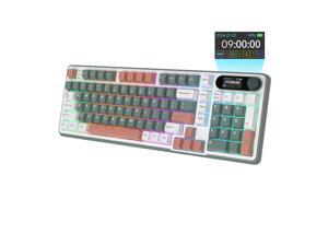RK ROYAL KLUDGE S98 Mechanical Keyboard w/Smart Display & Knob, Top Mount 96% Wireless Mechanical Keyboard BT/2.4G/USB-C, Hot Swappable, Software Support, Massive Battery, 98 Keys