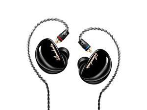 DCMEKA TK300 in Ear Monitor Headphones 10mm Magnetic Dynamic IEM Earphones for Singers Musician on Stage Audifonos Auriculares MMCX Cable BlackNo Mic
