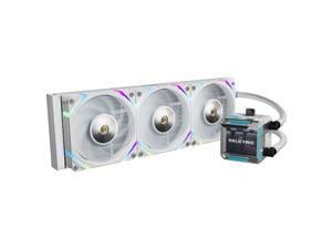 Valkyrie Syn 360 White - AIO CPU Liquid Cooler - LCD Screen Inside PC - 3x Fluid Dynamic Bearing X12 Fans, 360mm Water Cooler, Compatible w/ AMD AM4/AM5, Ryzen 7 7800x3d, Intel 14900k, LGA1700/1200