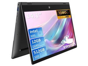 Auusda Touch Screen Laptop 14.1" 2-in-1 Computer, 12GB DDR5 ...