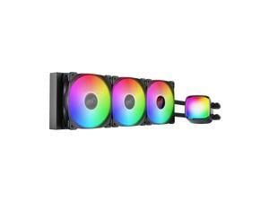 Geometric Future Eskimo Pro - 360mm AIO CPU Liquid Water Cooler- RGB PWM Squama 2501B Fan x 3- Fit Intel® LGA 1700, AMD®AM5 - Black- (GEO-EP-36B)